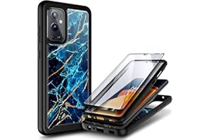 NZND Compatible with OnePlus 9 Pro Case 5G (2021) with Screen Protector (Maximum Coverage, Flexible TPU Film), Full-Body Protective Shockproof Rugged Bumper Cover Case (Sapphire)