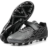 FEETHING Kids Soccer Cleats for Boys Girls Soccer Shoes Firm Ground Youth Lightweight Athletic Training Football Cleats for Little/Big Kid
