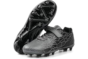 FEETHING Kids Soccer Cleats for Boys Girls Soccer Shoes Firm Ground Youth Lightweight Athletic Training Football Cleats for Little/Big Kid