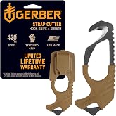 Gerber Gear Seatbelt Strap Cutter Escape Tool with Lanyard Hole and Glass Breaker, Made in USA, Coyote Brown, 5 x 2.5 x 1 inches Pocket Size
