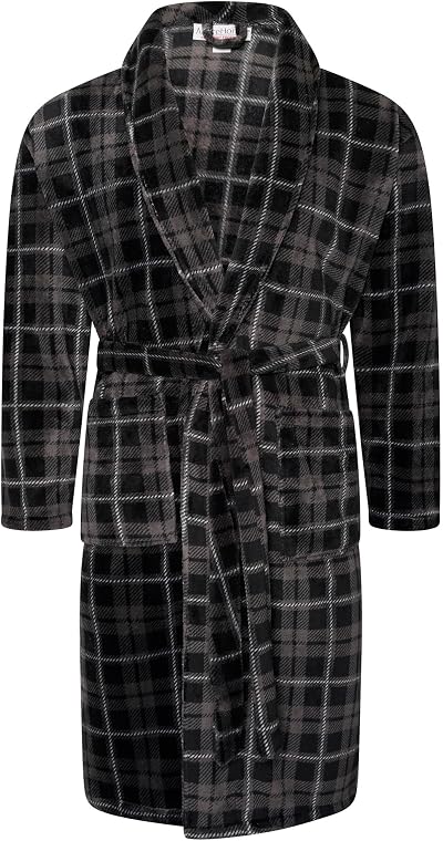 Adore Home Men's Soft Warm Flannel Fleece Bathrobe Gown 2XL-3XL Grey