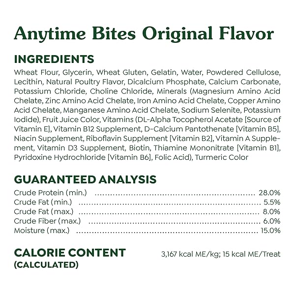 GREENIES ANYTIME BITES DOG TREATS, ORIGINAL FLAVOR, DOG TRAINING TREATS, 10.3 OZ. BAG