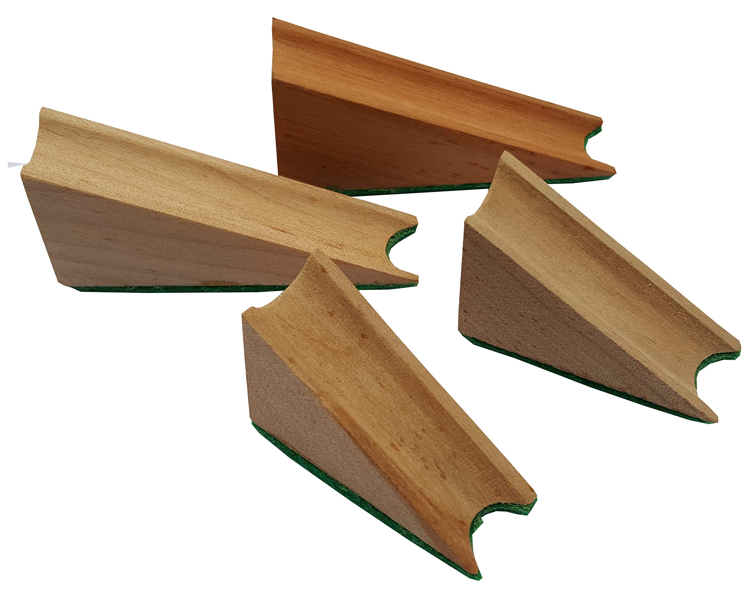Acclaim Umpire Solid Hardwood Twin Pack 2 x 2 Piece Hardwood Wedges Set 8cm & 5 cm with Machined Concave Surface