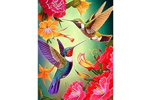 Zythron 5D Birds Diamond Art Painting Kits for Adults Hummingbirds Diamond Art DIY Full Drill Diamond Art Painting for Home Wall Decor Gifts 12x16inch