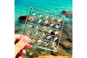 Acrylic Magnetic Seashell Display Box, 25 Grids Clear Seashell Display Case Heart Shaped Small Craft Organizer Box Transparen