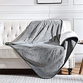 Yaning Waterproof Blanket for Bed Couch Sofa, Soft Liquid Pee Proof Pet Blanket for Dog Puppy Cat, Reversible Sherpa Fleece Furniture Protector (Grey, 50x60 inches)