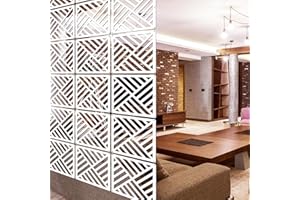 Lchen Hanging Room Divider Panel,White Hanging Wall Divider Room Partition 10 Pieces Wood-Plastic Panel Screen Home Office De