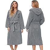 PJGGZ Hooded Bathrobes for Women, Soft Long Towel Robes for Women - Quick Dry yet Warm