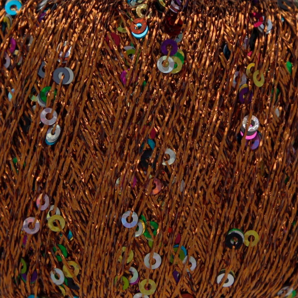 King Cole Cosmos Glitter Knitting Yarn 25g Ball Metallic Sequin Craft Thread (Copper - 1102)