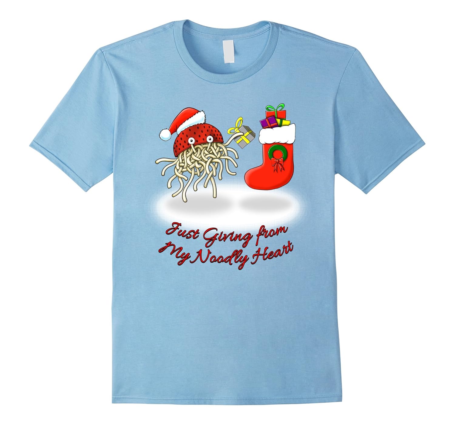 Just Giving From My Noodly Heart FSM Atheist Agnostic Tshirt-Rose