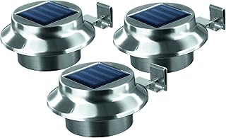 EASYmaxx LED Solar-Dachrinnenleuchte 3er-Set Edelstahl