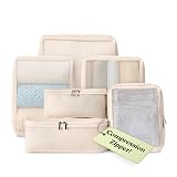 Vandel Space-Saving Compression Packing Cubes for Women, Men, 6-Pack Compressible Carry On Suit Case Organizer Luggage Packing Cubes for Travel Compression Organizer Bags for Luggage, Suitcase Cube