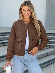 ANRABESS Women Cropped Bomber Jacket 2025 Fashion