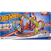 Hot Wheels Action Epic Crash Dash Track Playset &amp; 1:64 Scale Toy Car | Loops, Motorized Booster, 5 Crash Zones​​ for Racing &amp; Stunting, Breaks Down for Storage (Amazon Exclusive)