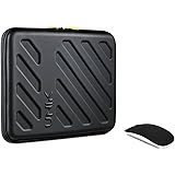 Unik Case - 2 in 1 Bundle Black Gauntlet Armor EVA Hard Shell Universal Zipper Case with Black USB Optical Mouse for All 13" 13-Inch Laptop/Apple Macbook/Surface Pro/Razor Stealth/Ultrabook/Chromebook