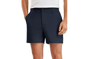 PULI Golf Shorts Men Relaxed Fit Stretch Dress Lightweight Casual Waterproof Travel Quick Dry Summer Shorts 5 Inch Inseam
