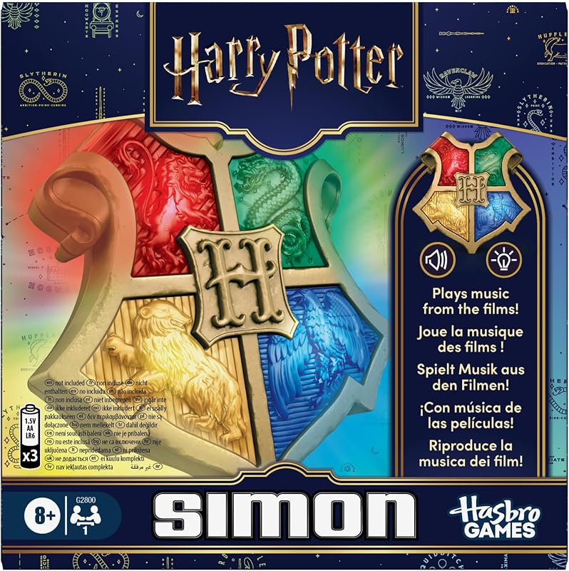 Simon : Harry Potter, Jeu de mémoire électronique Portable, thématique Poudlard, Sons et lumières, sous Licence, 1 Joueurs et +, dès 8 Ans