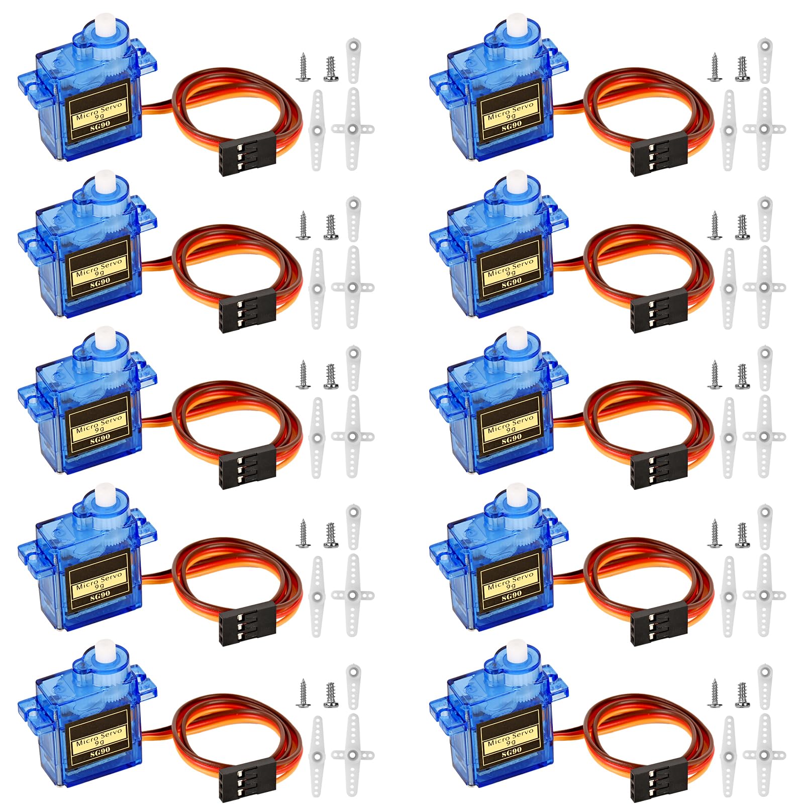 Queta 10 Psc SG90 Micro Servo Motor 9G for RC Airplane Robot Helicopter Airplane Remote Control