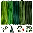 YONOVO Green Pipe Cleaners for Crafts Flowers Bulk 500Pcs 8mm Thick 12 inches Long,Pipecleaners Chenille Stems Fuzzy Sticks W