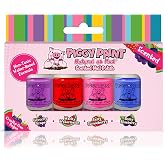 Piggy Paint Nail Polish, Non-Toxic, Natural, Vegan - Scented (4 Color Set) | Non-Toxic Polish for Little Girls, Toddlers, &amp; Kids, Water Based Formula, Quick Dry Nail Art, Durable Finish
