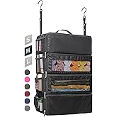 Suitcase Organizer, Travel Luggage Organizer Hanging Shelves Packing Cube Closet/Collapsible Portable Travel Organizer for Carry-on