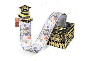 WAYYOGH Graduation Money Box for Cash Gift Pull,Gold Black Graduation Gifts Surprise Money Box with Pull Out Happy Graduation Congrat Grad Card for Class of 2024 Graduation Party Supplies High School College