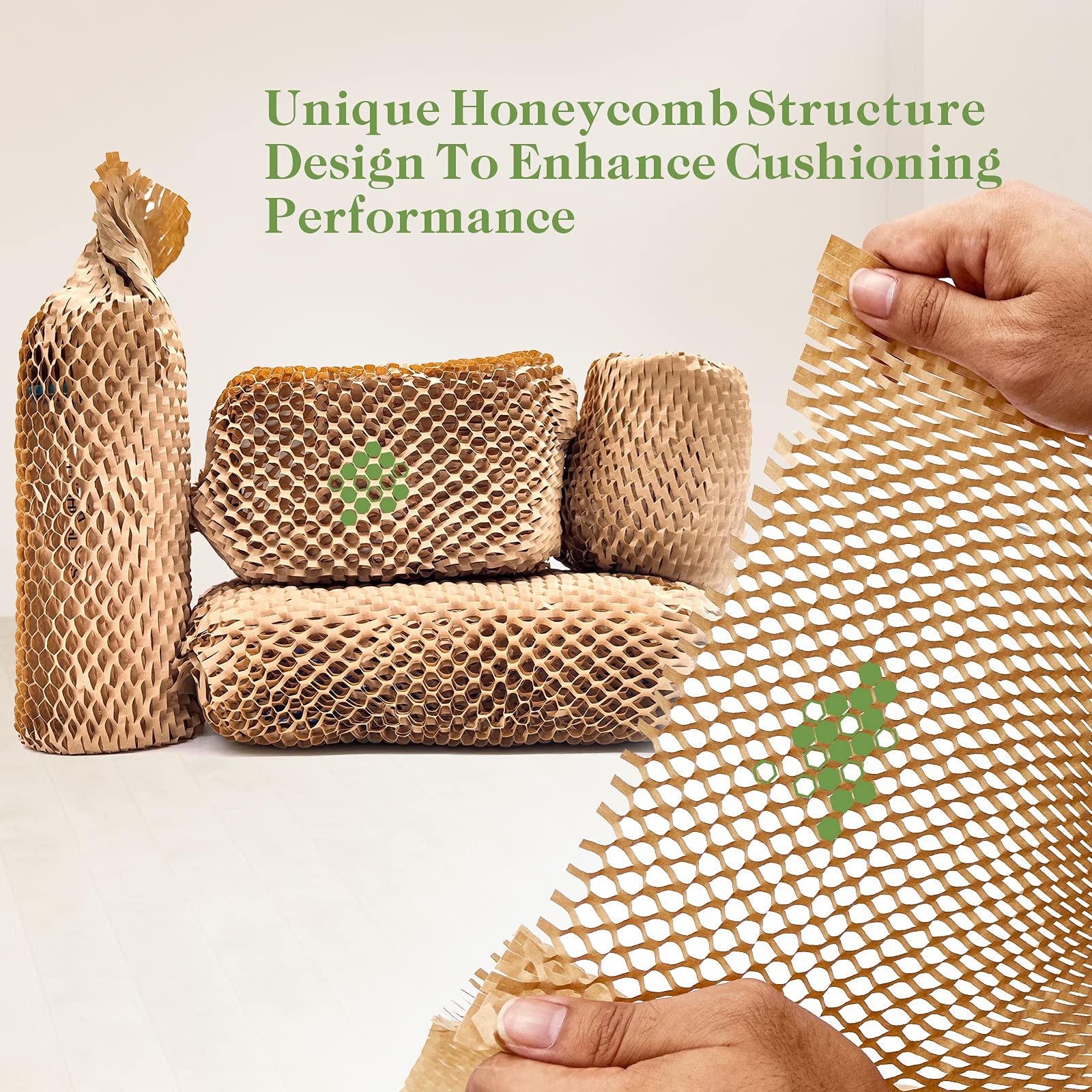 Honeycomb Packing Paper 12"Wx230'L-Bubble Wrap Substitute Alternative For Shipping, Moving Supplies, Small Business Packaging, Packing Boxes & Gifts