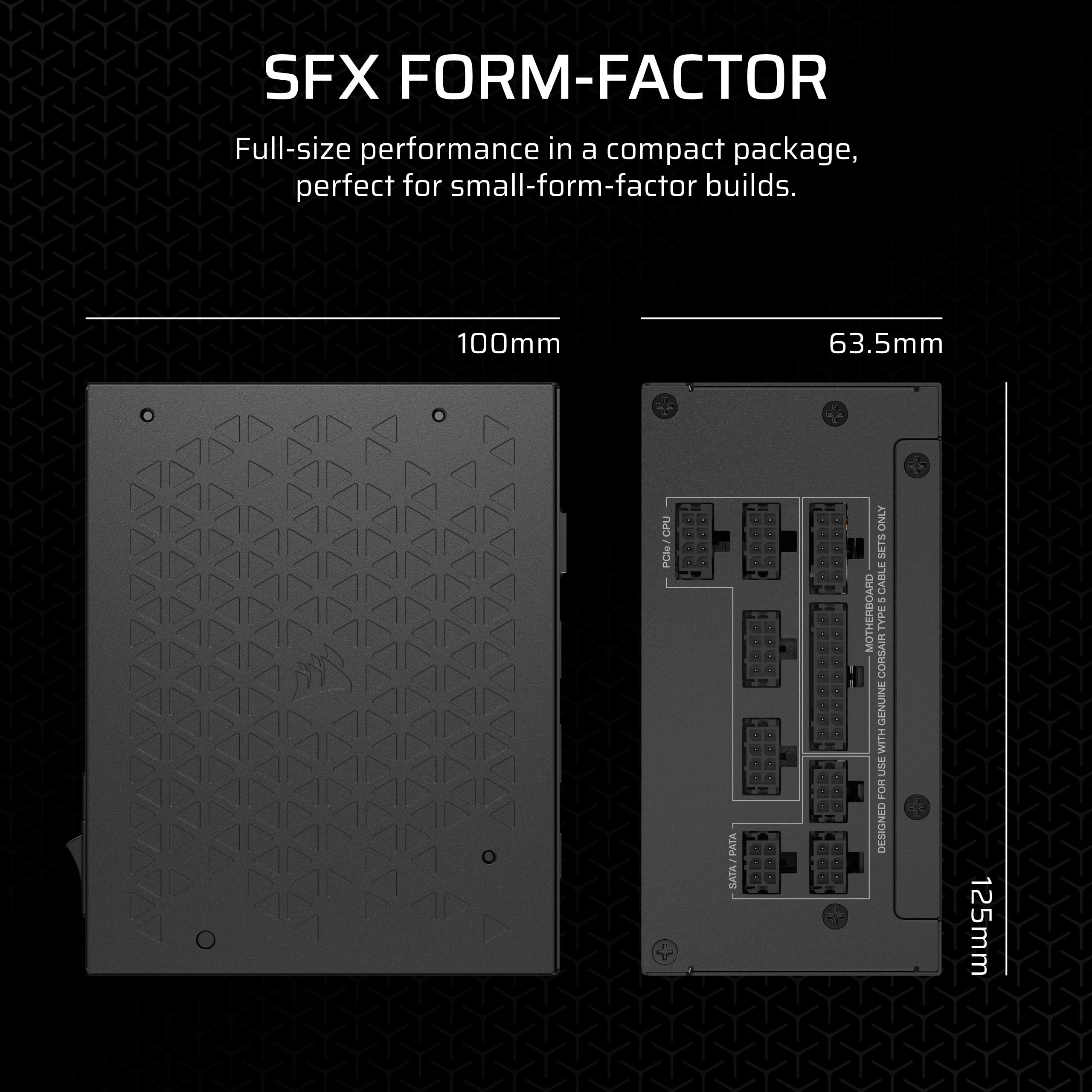 Corsair SF750 (2024) Fully Modular Low Noise 80 Plus Platinum ATX Power Supply – 3.1 Compliant – PCIe 5.1 Ready – SFX-to-ATX Bracket Included – Black