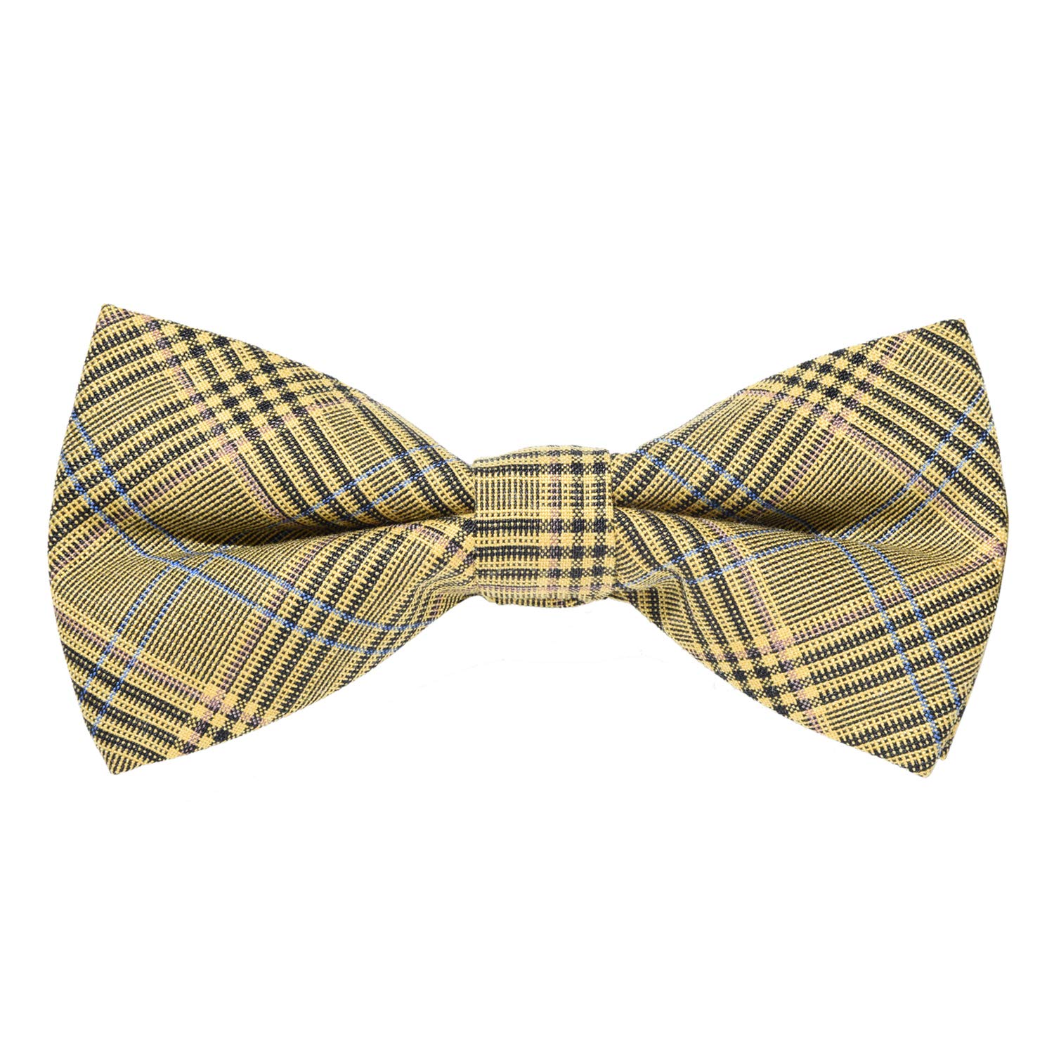 MASADA corduroy bow tie ochre plaid - men's accessory in vintage look, continuously adjustable, handmade with hook closure - 12 x 6 cm