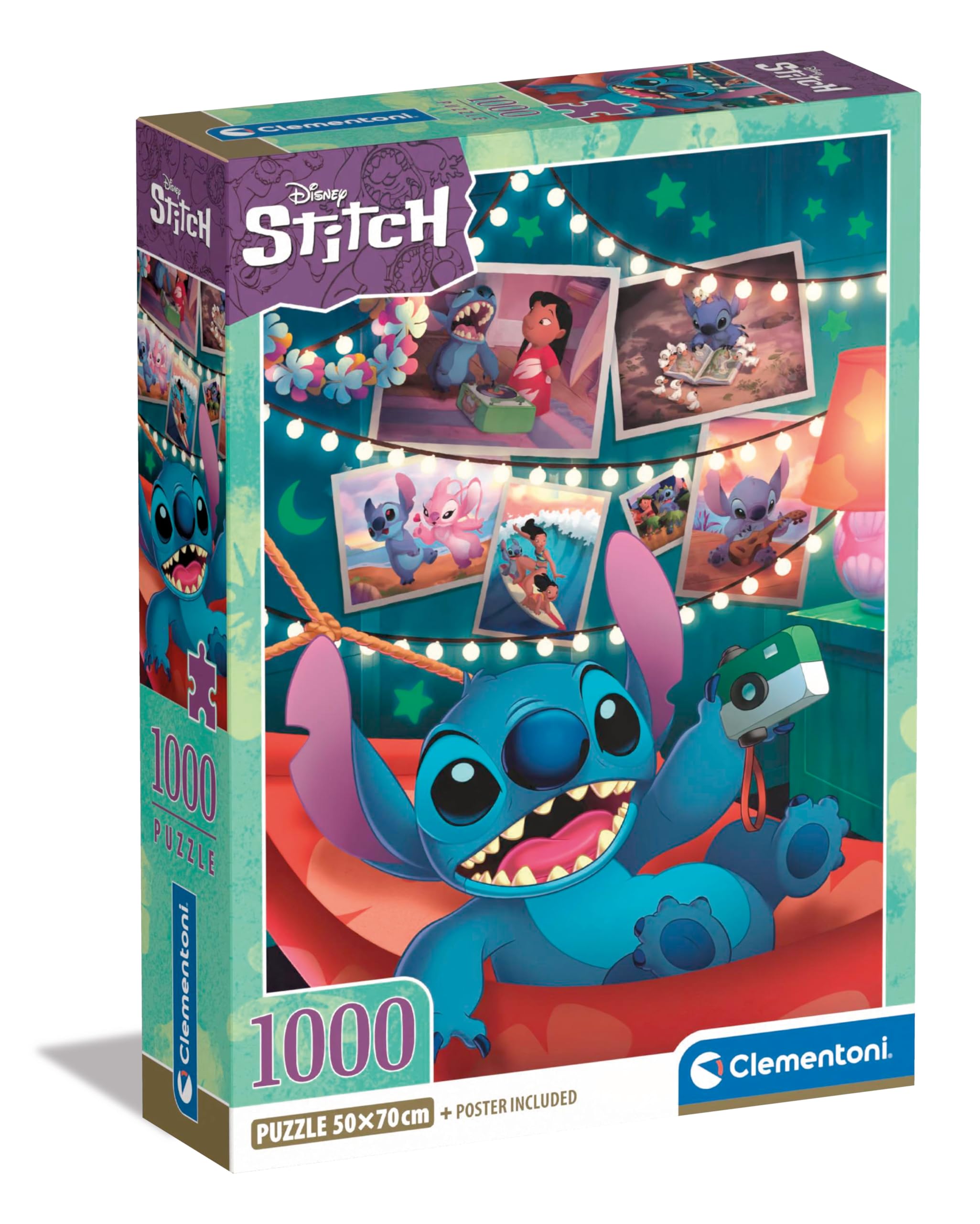 Clementoni - 39793 - Puzzle Disney Stitch - Jigsaw Puzzle 1000 Pieces | Jigsaw Puzzle For Adults | Comic Puzzle | Made In Italy