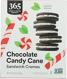 365 by Whole Foods Market, Chocolate Candy Cane Sandwich Crèmes, 16 Ounce