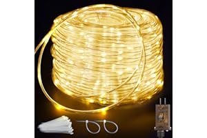 Heceltt 295ft LED Rope Lights Outdoor,900 LED Tube Lights with 8 Modes, IP65 Waterproof LED Rope Lighting for Patio Eaves Pool Party Backyards Garden Holiday Lights Decoration(Warm White)