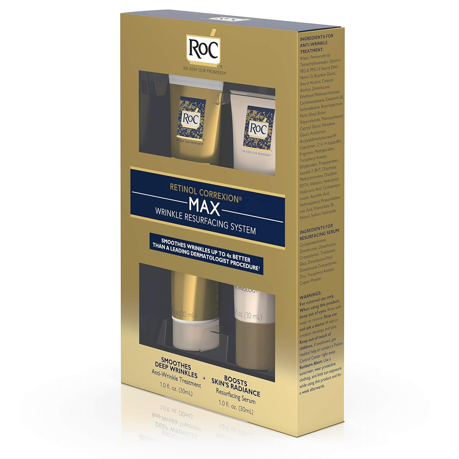 RoC Retinol Correxion Max Wrinkle Resurfacing Anti-Aging Skin Care System with Retinol, Set of 2: Beauty