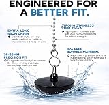 Smith’s 36-38mm Black Plug & Chain Bathtub Sink Plug 48cm Chain Pre-Assembled view 3