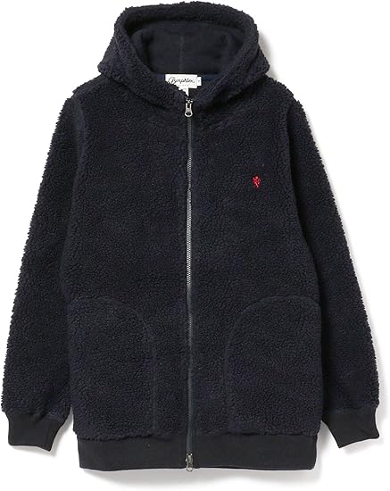 Amazon レイビームス Gymphlex ジムフレックス パーカー スウェット ボア フードジップ パーカ レディース ネイビー 14 トレーナー パーカー 通販