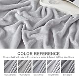 EHEYCIGA Fleece Blanket 130x165cm Silver Grey Soft Microsfiber Throw view 6