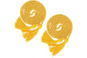 GraduatePro Graduation Honor Cord with Tassel 68" Long for Bachelor Gown Master Doctoral Gold 2 pcs