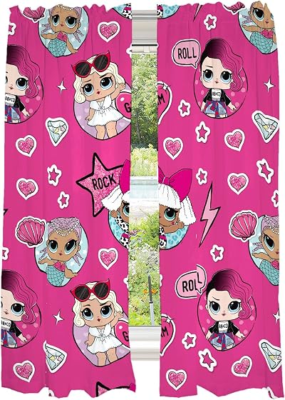 Franco LOL Surprise Kids Room Curtains 82 x 63 in Glamor Girls Purple