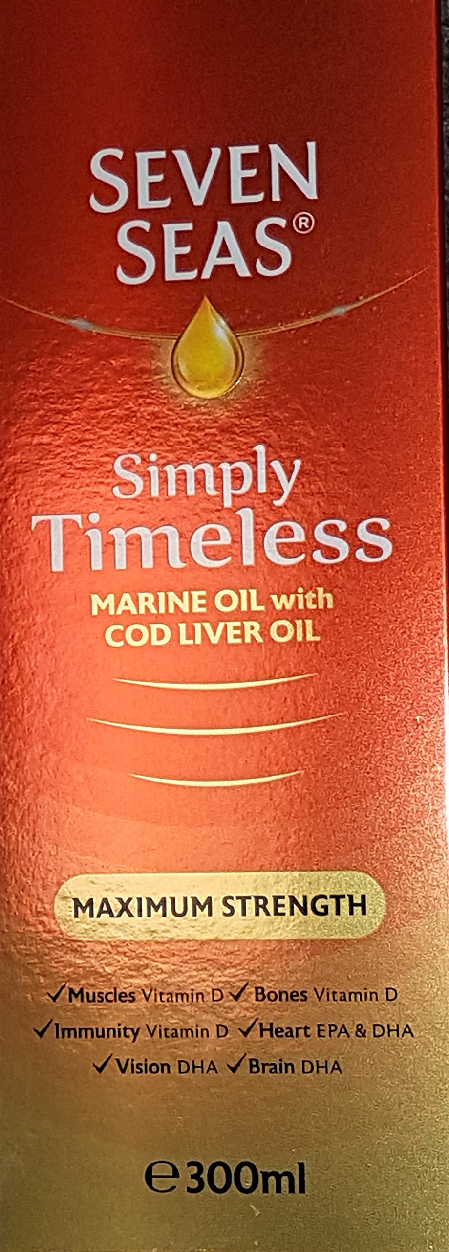 Seven Seas Simply Timeless Cod Liver Oil Maximum Strength Liquid 300ml