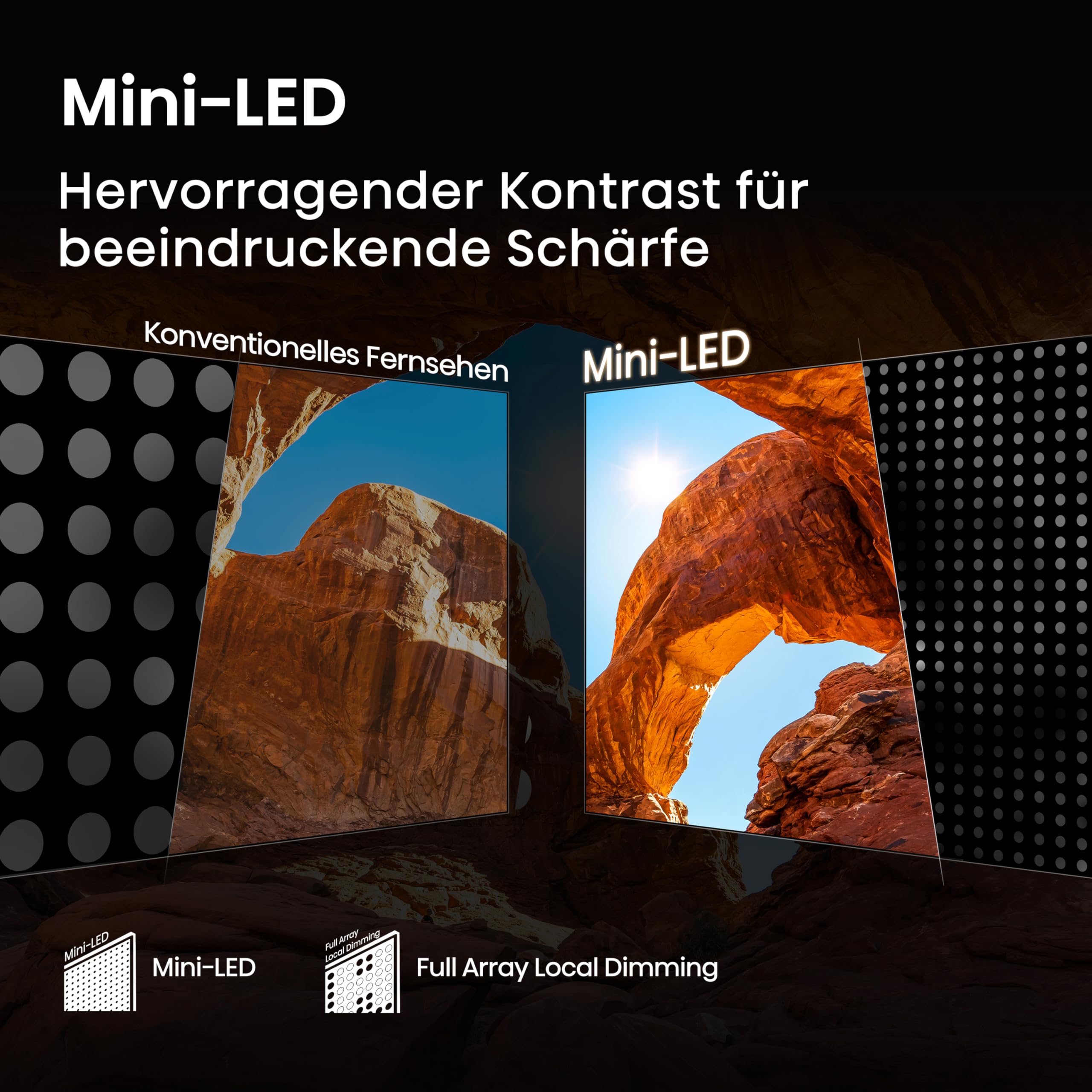 Hisense 100U7Q Fernseher 100 Zoll, 4K Mini LED ULED, Smart TV, Hi-View AI Engine Pro, 165Hz Game Mode Ultra, FreeSync Premium, Built in Subwoofer, Dolby Vision IQ Atmos, Airplay[2025] 4