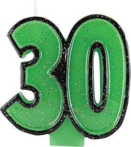 Creative Converting Glitter Numeral Candle, 3.5