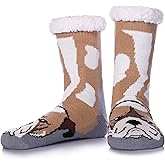 SDBING Mens Slipper Socks with Grippers Winter Warm Cozy Thick Fuzzy Indoor Fluffy Home Socks