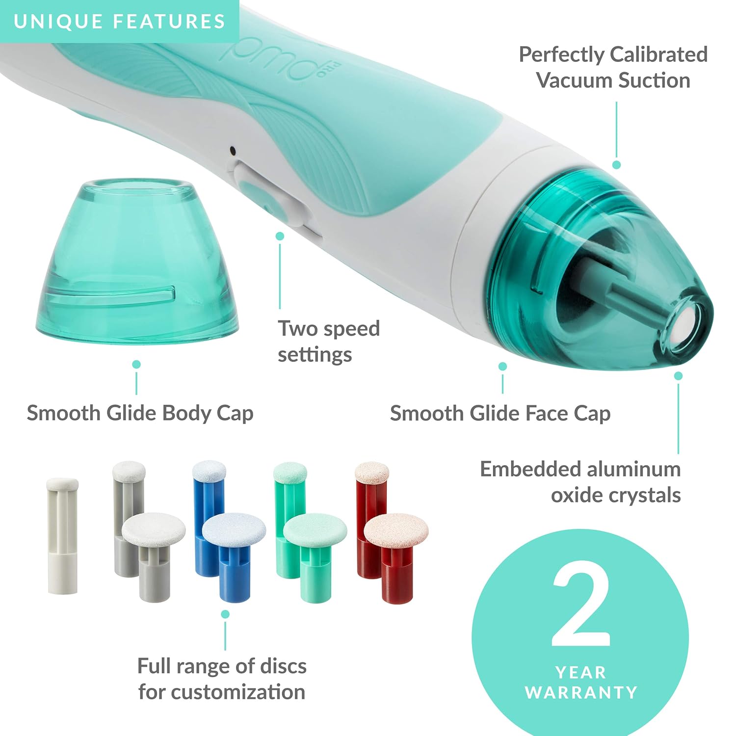 PMD Personal Microderm Pro - At-Home Microdermabrasion Machine with Kit for Face & Body - Teal: Premium Beauty