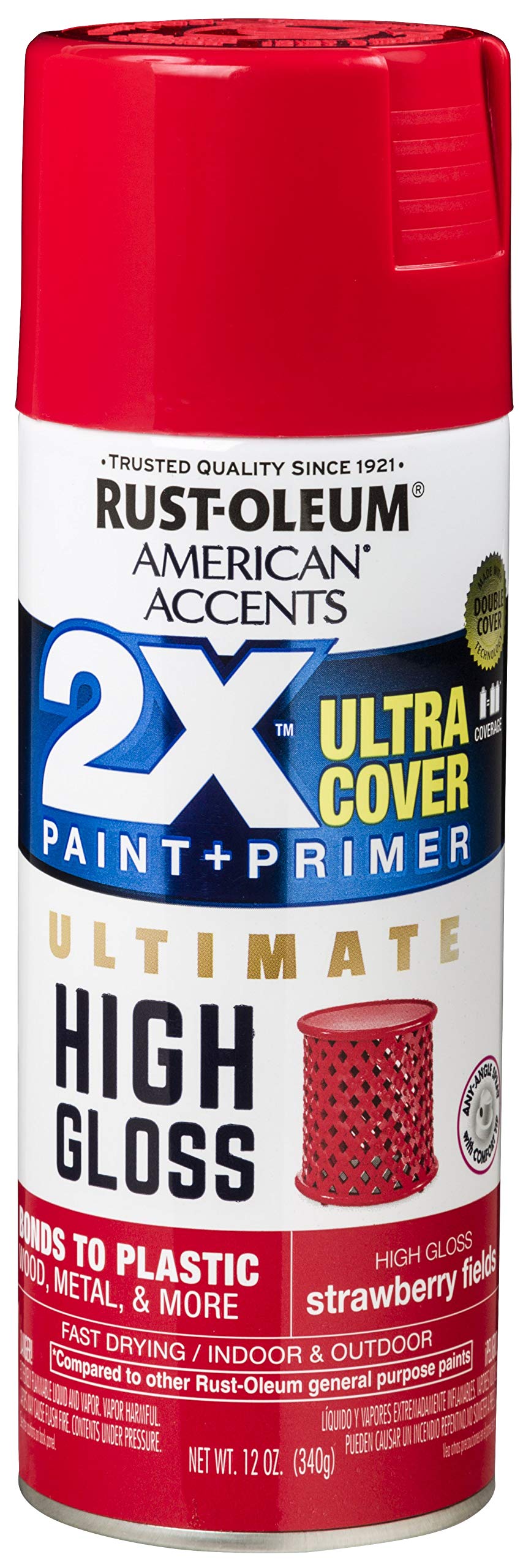 Rust-Oleum 328395 American Accents Spray Paint, High Gloss Strawberry Fields, 12 Ounce