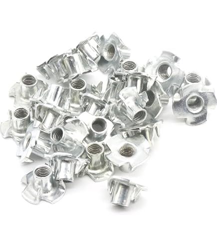 Hilitchi 64Pcs M10 Brad Hole Tee Nut Kit – Carbon Steel Round Base T-Nuts With Mounting Screws For Furniture & Fixtures