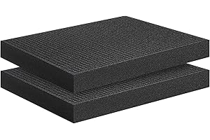 JOEWUZUN 16x12x2 Inch Pick Apart Foam Insert- 2pcs Pluck Foam Pre Cubed Foam Insert Pre Separated Cube Sheet Foam with Bottom Use for Interlocking Cases Tool Box Board Game Storage Drawer Pad
