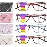 BONCAMOR 2 Pack Progressive Multifocus Reading Glasses Men and Women Computer Blue Light Blocking Anti Eyestrain Readers