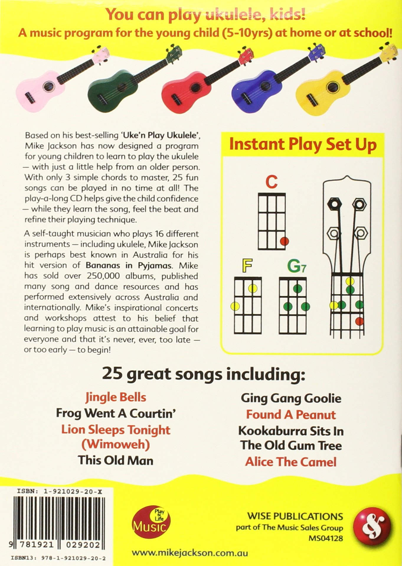Uke N Play Ukulele For Kids With Cd Audio Mike Jackson