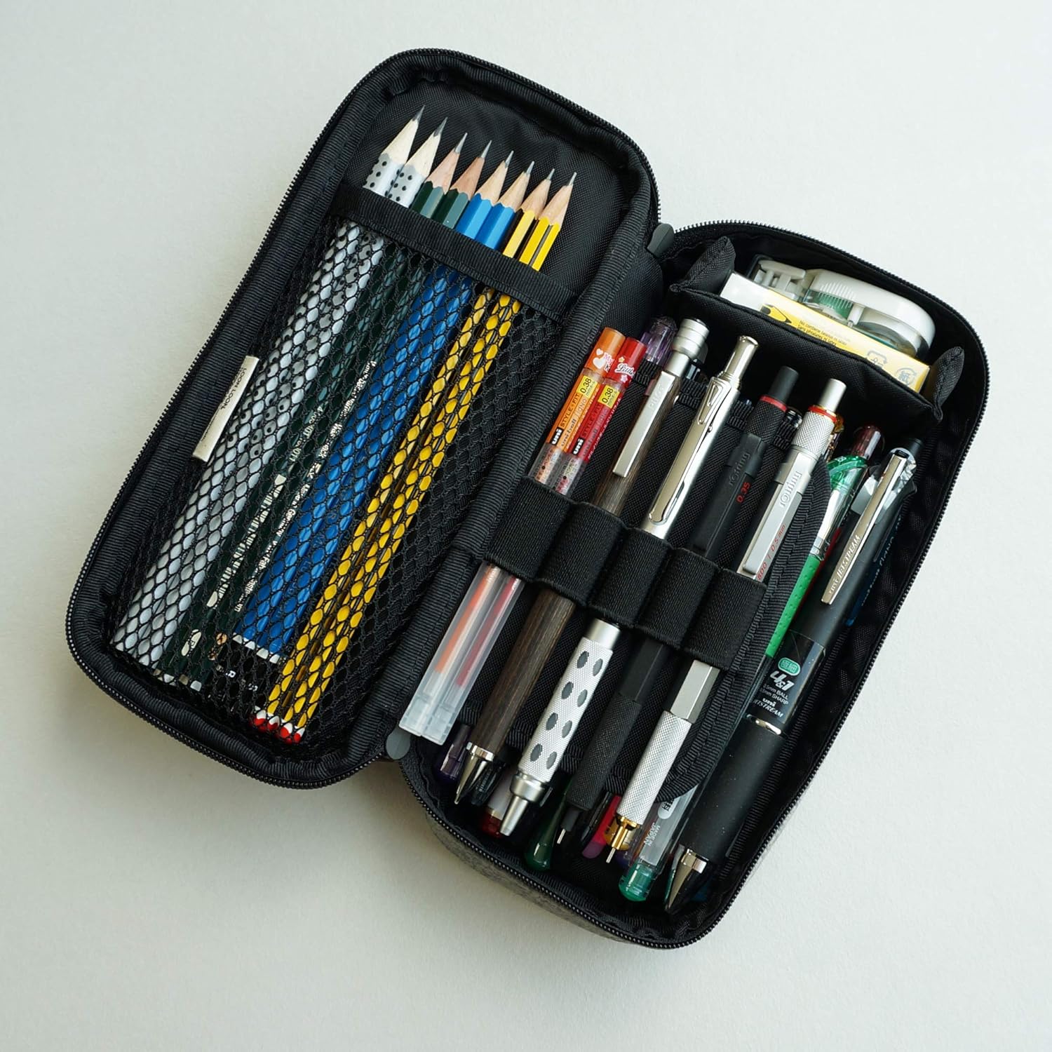 Amazon Loonloon 660 レイニー ペンケース ブラック 大容量 おしゃれ 二階建て 多機能 ペンケース 文房具 オフィス用品