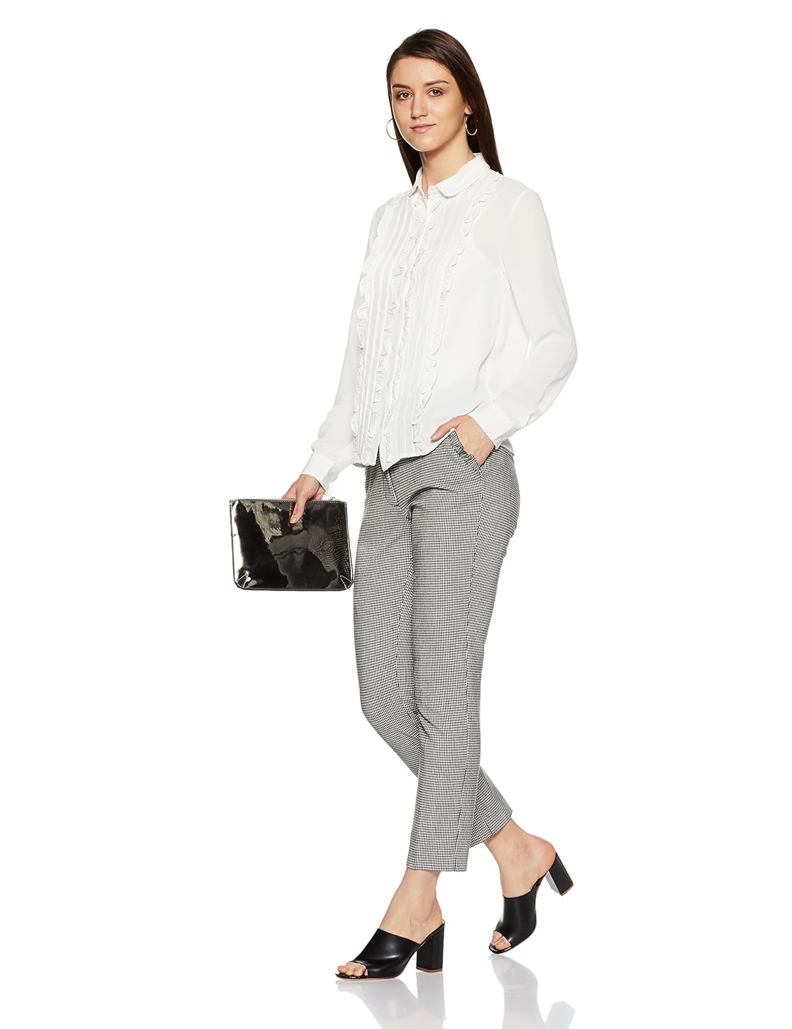 van heusen women's plain regular fit synthetic shirt